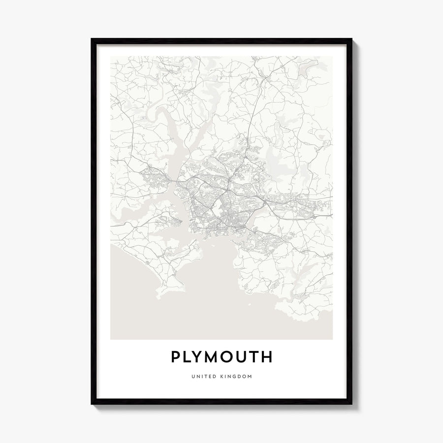 Plymouth Map Poster, framed poster mockup