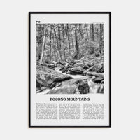 Pocono Mountains Poster Black Wood / 8x12 in Nbourhood Travel B&W Poster