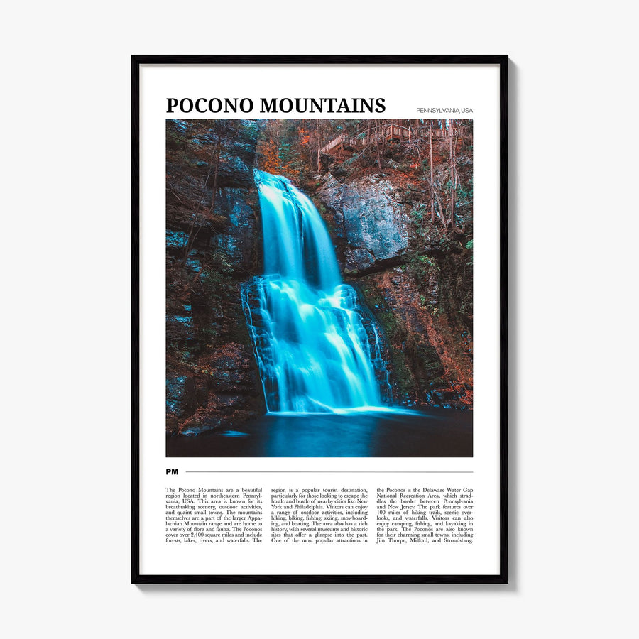 Pocono Mountains Travel No 1 Poster, framed poster mockup