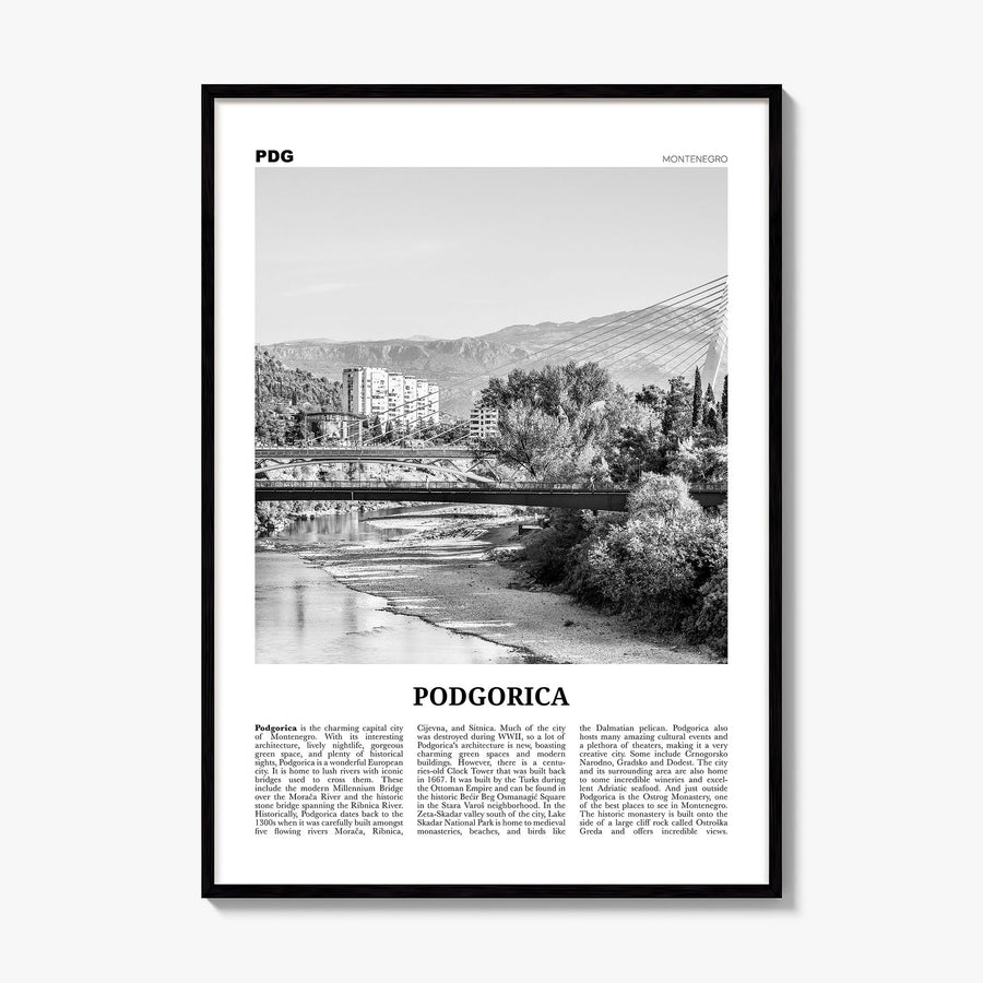 Podgorica Newspaper Poster, framed poster mockup