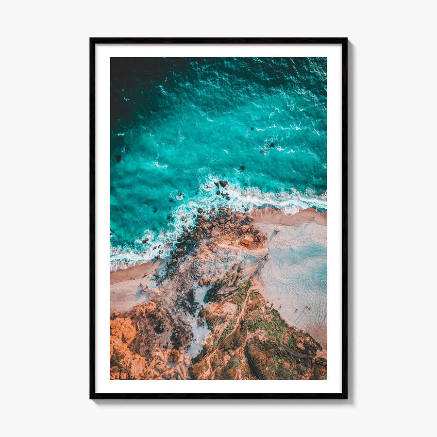 Point Dume Photo Poster, framed poster mockup, white border