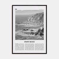 Point Reyes Poster Black Wood / 8x12 in Nbourhood Travel B&W Poster