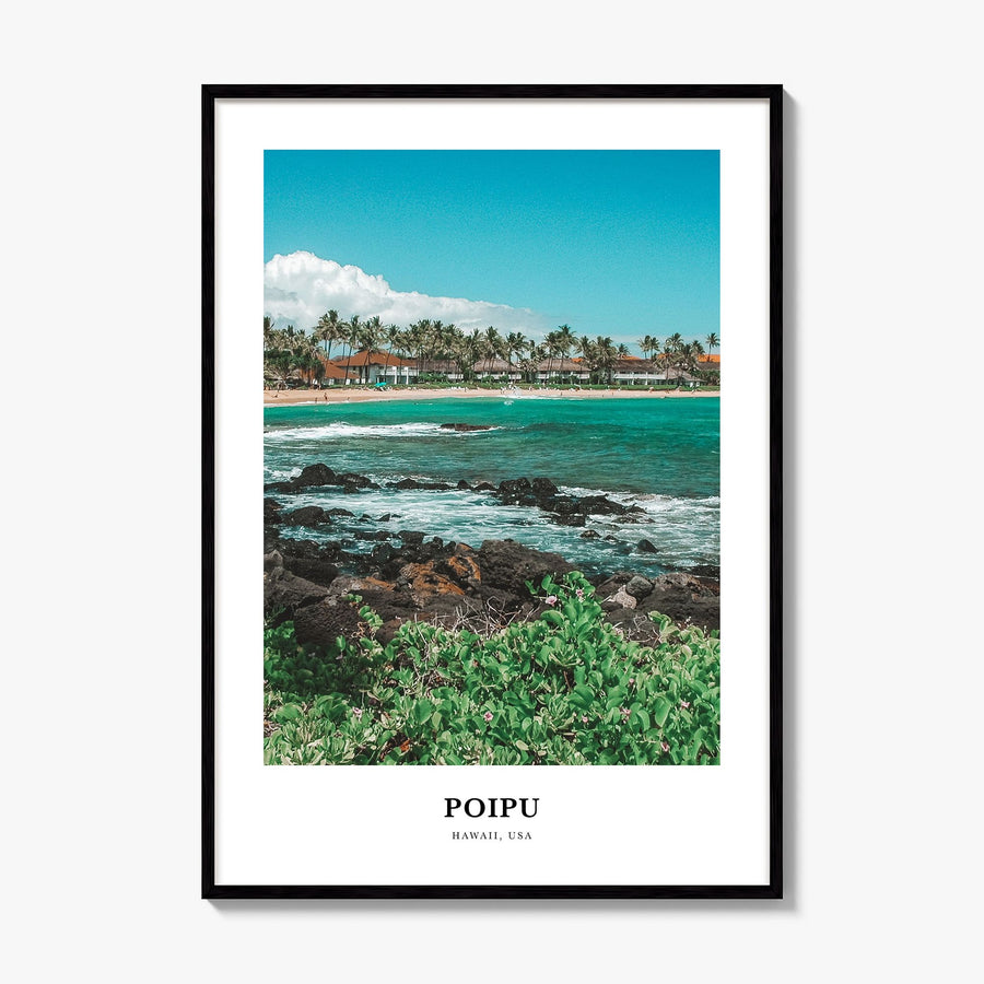 Poipu Classic Poster, framed poster mockup