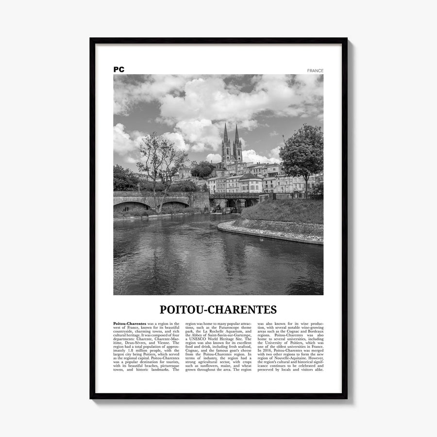 Poitou-Charentes Newspaper Poster, framed poster mockup