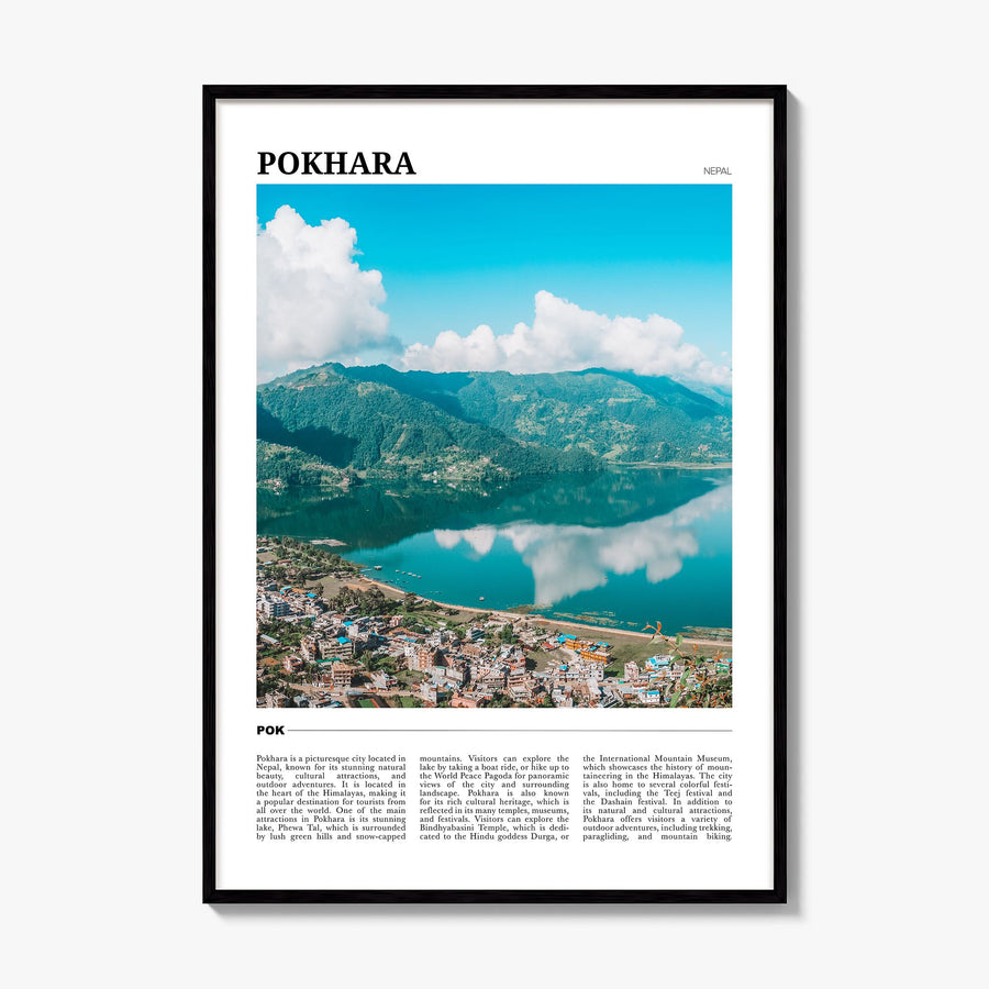 Pokhara Travel Poster, framed poster mockup
