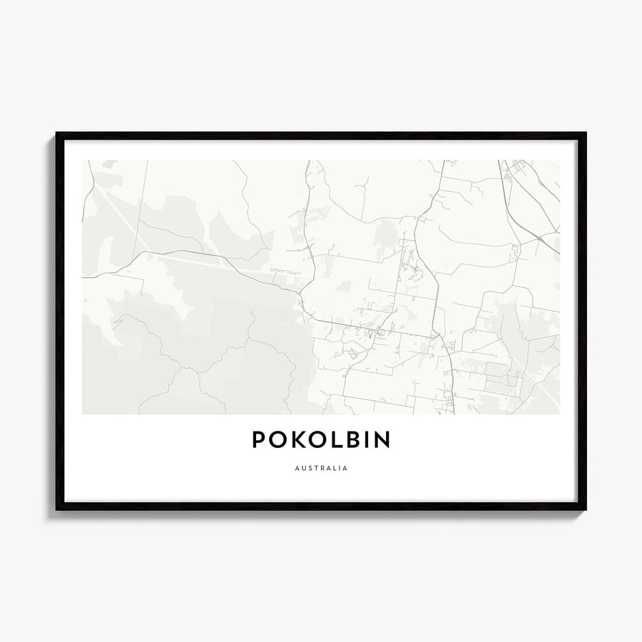 Pokolbin Map Poster, framed poster mockup