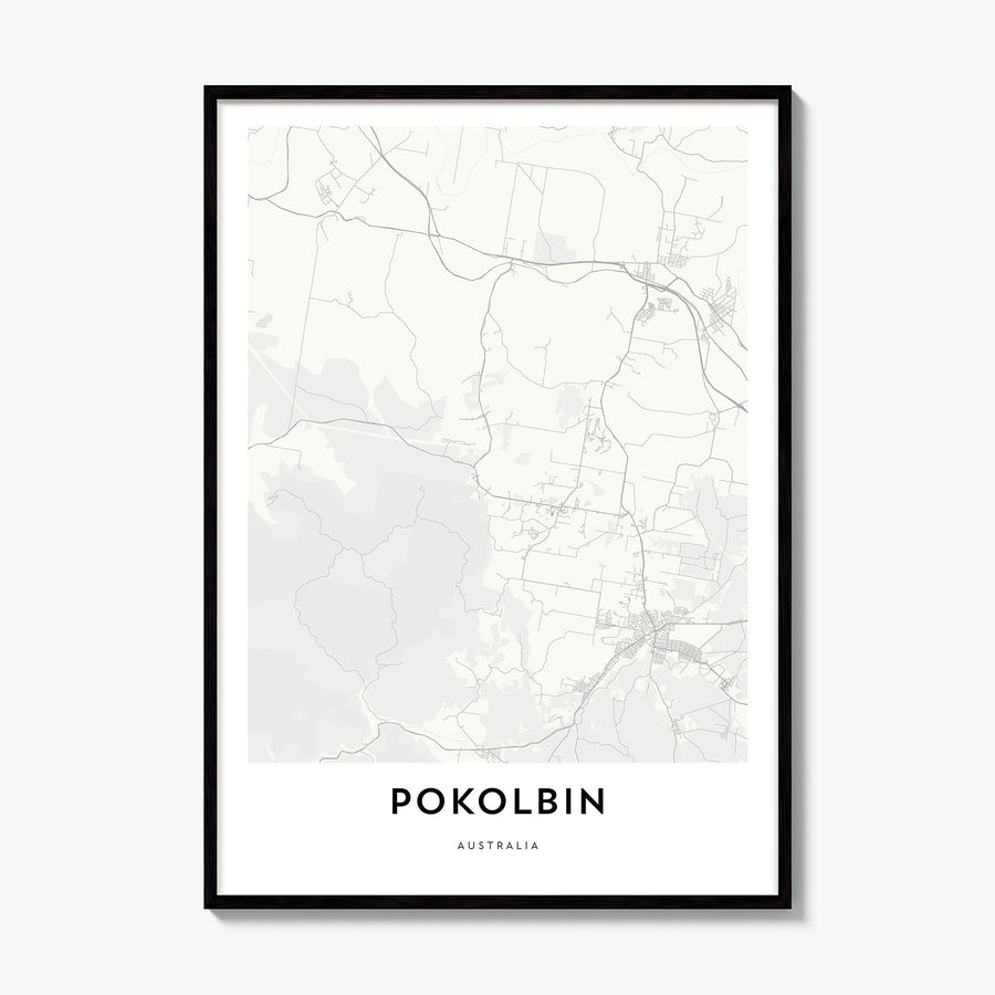 Pokolbin Map Poster, framed poster mockup