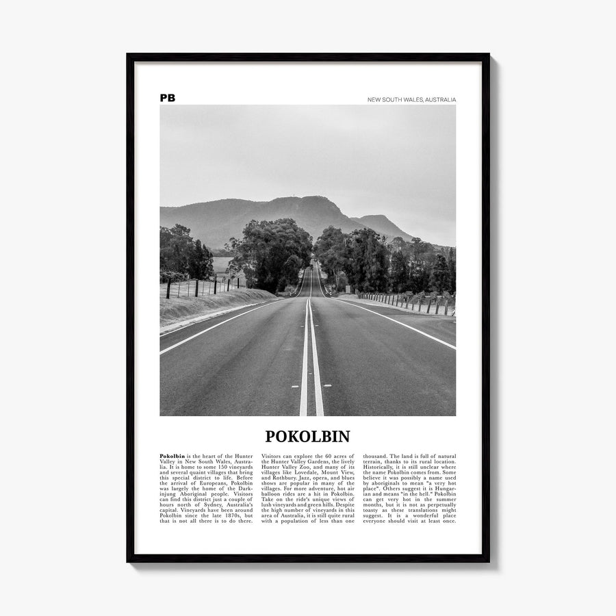 Pokolbin Newspaper Poster, framed poster mockup