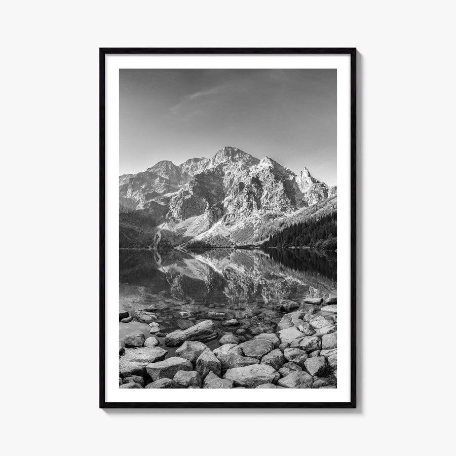 Poland black & white photo poster of Europe – vertical wall art, unframed print shown in interior mockup