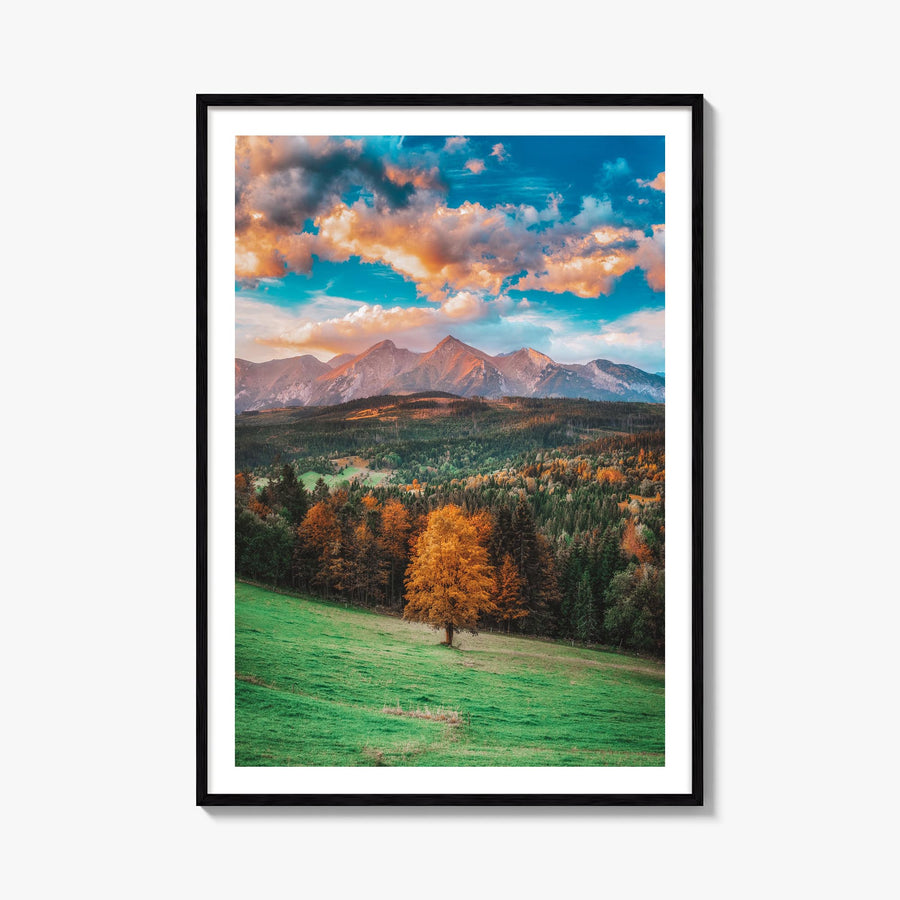 Poland colorful photo poster of Europe – vertical wall art, unframed print shown in interior mockup