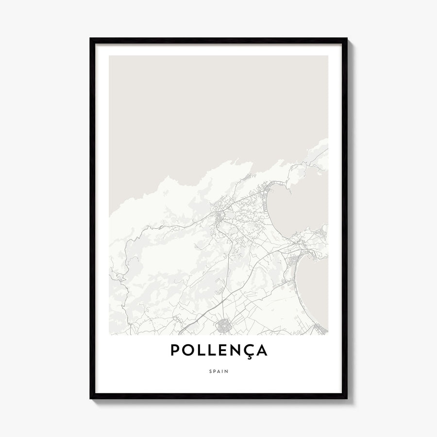 Pollença Map Poster, framed poster mockup