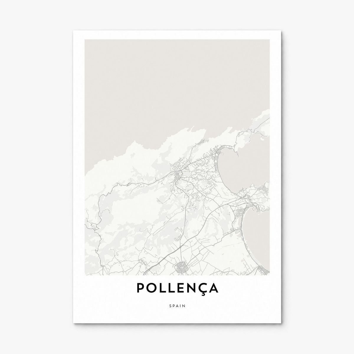 Pollença Map Poster, print only (unframed)