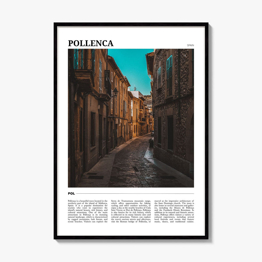 Pollença Travel Poster, framed poster mockup