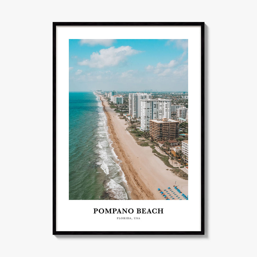 Pompano Beach Classic Poster, framed poster mockup