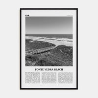 Ponte Vedra Beach Poster Black Wood / 8x12 in Nbourhood Travel B&W Poster