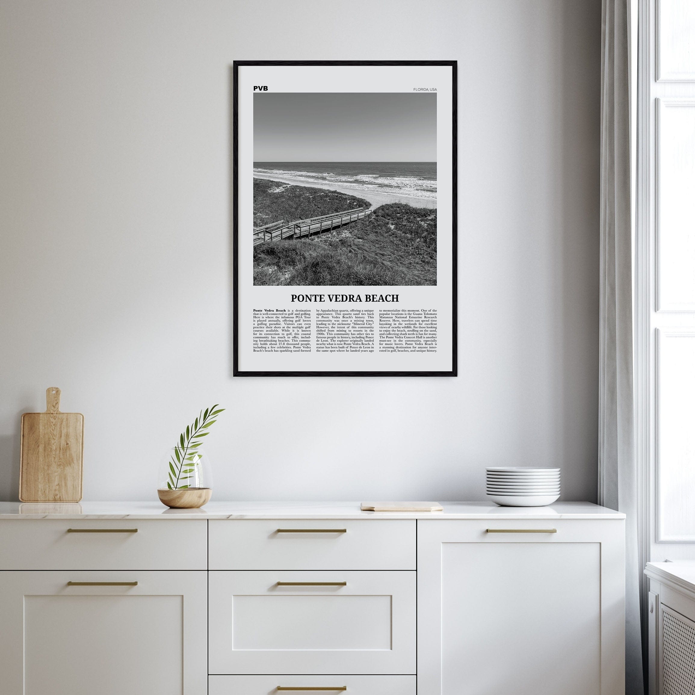 Ponte Vedra Beach Poster Nbourhood Travel B&W Poster