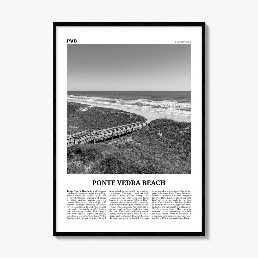 Ponte Vedra Beach Newspaper Poster, framed poster mockup
