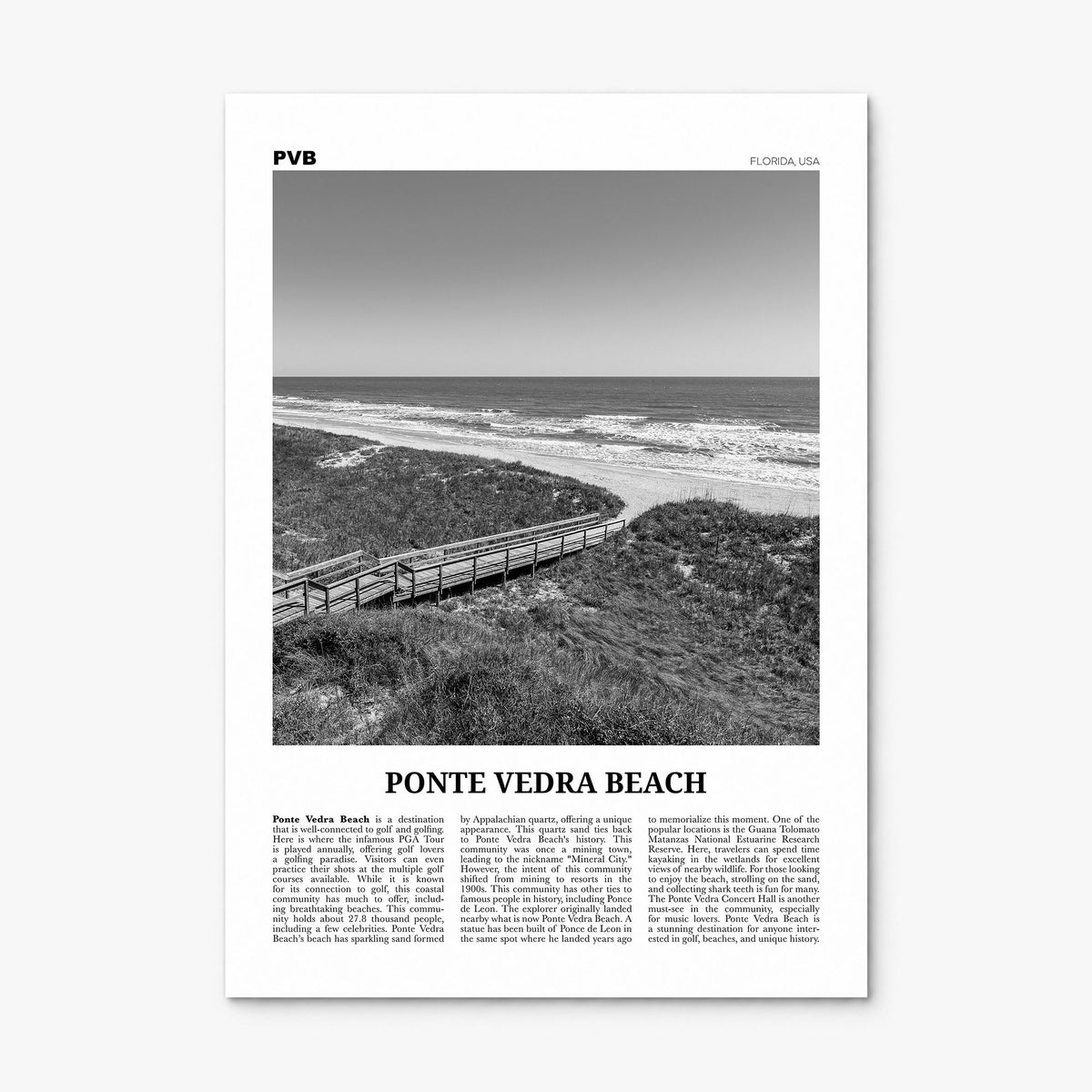 Ponte Vedra Beach Newspaper Poster, print only (unframed)