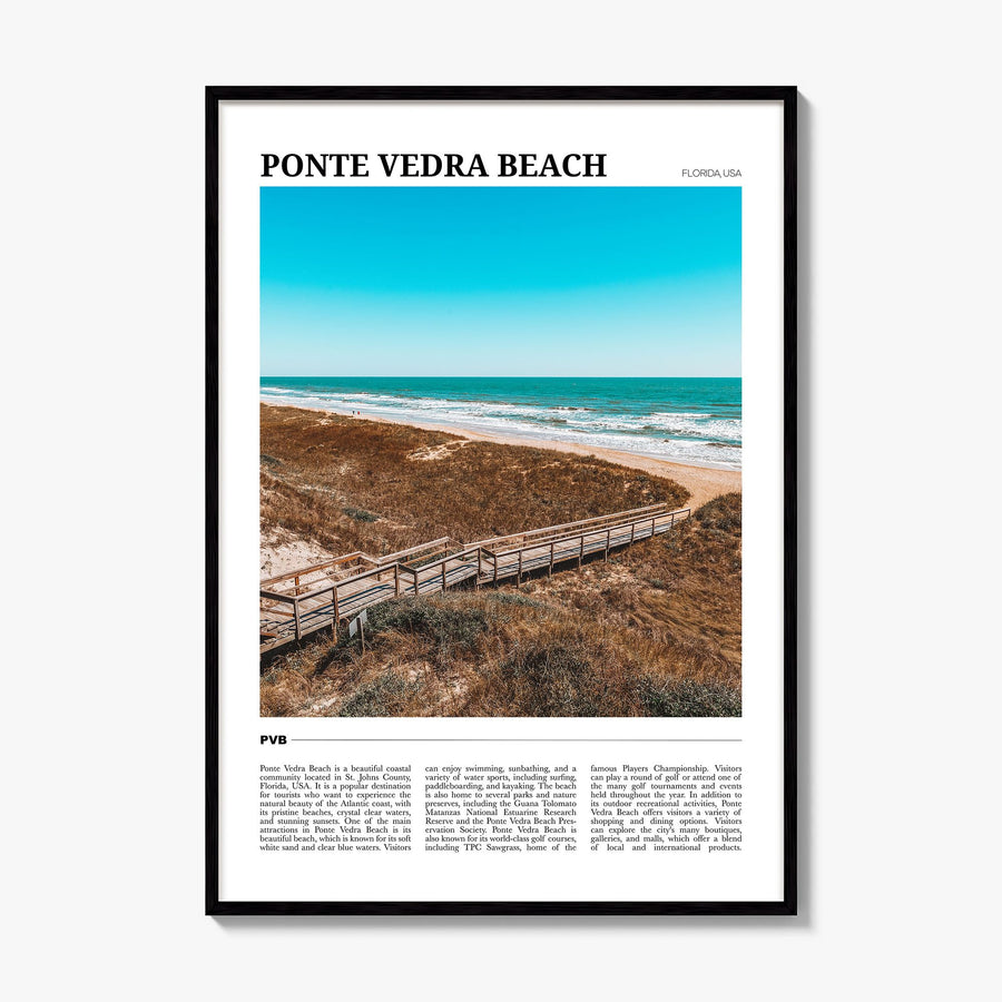 Ponte Vedra Beach Travel Poster, framed poster mockup
