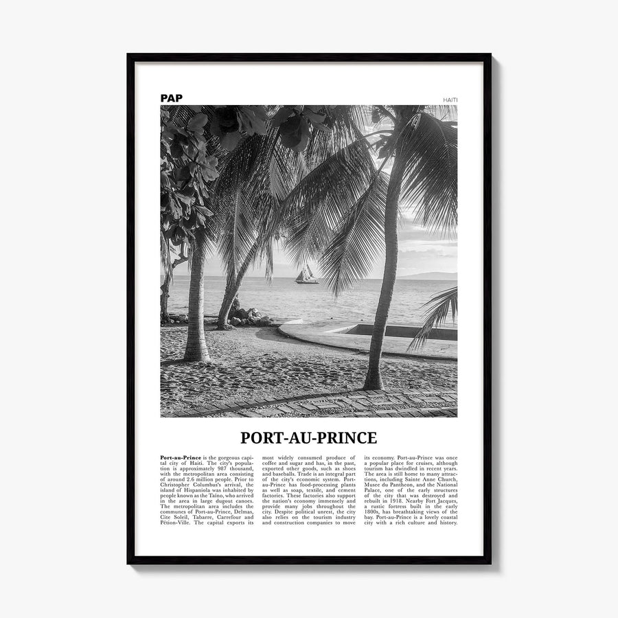 Port-au-Prince Newspaper Poster, framed poster mockup