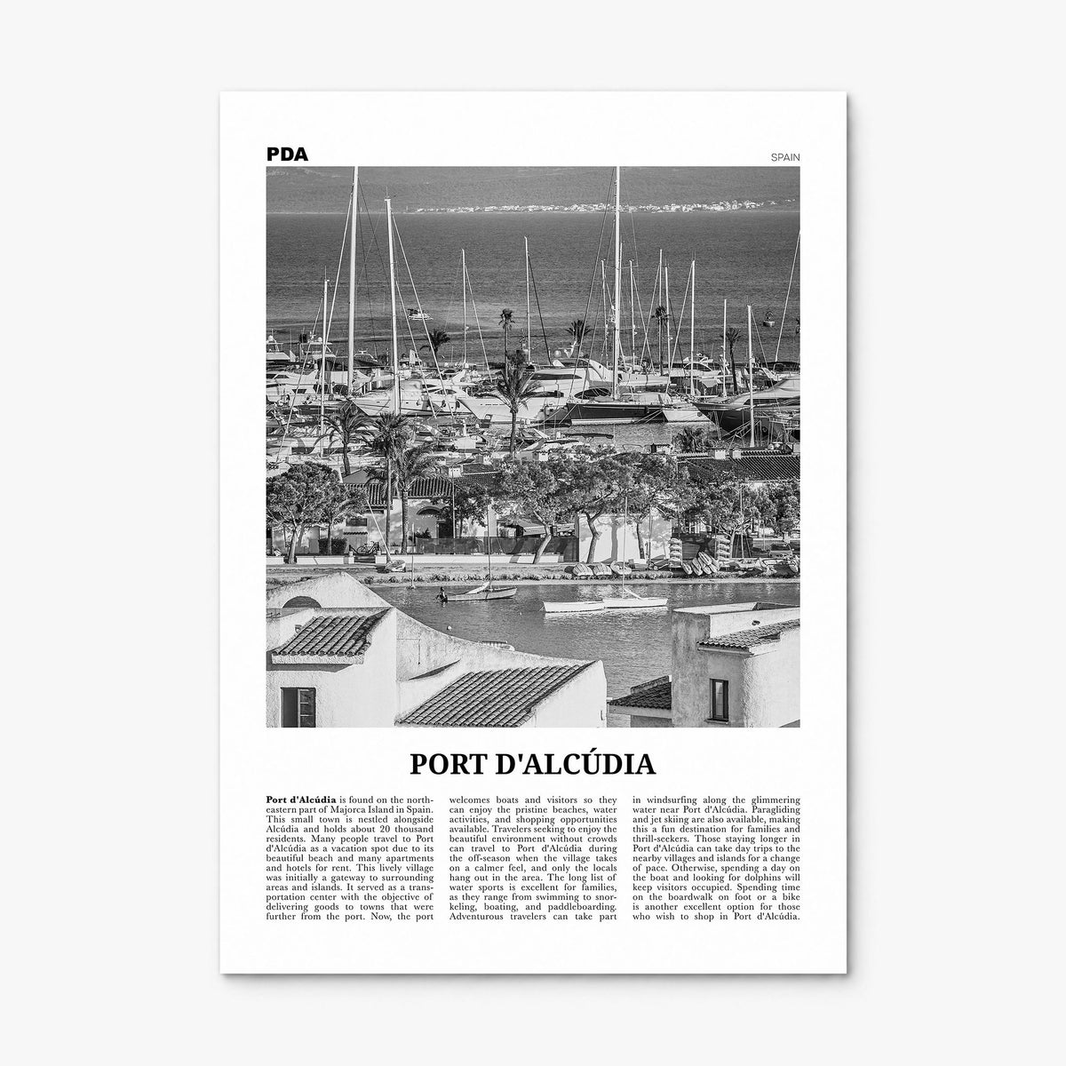 Port d'Alcúdia Newspaper Poster, print only (unframed)