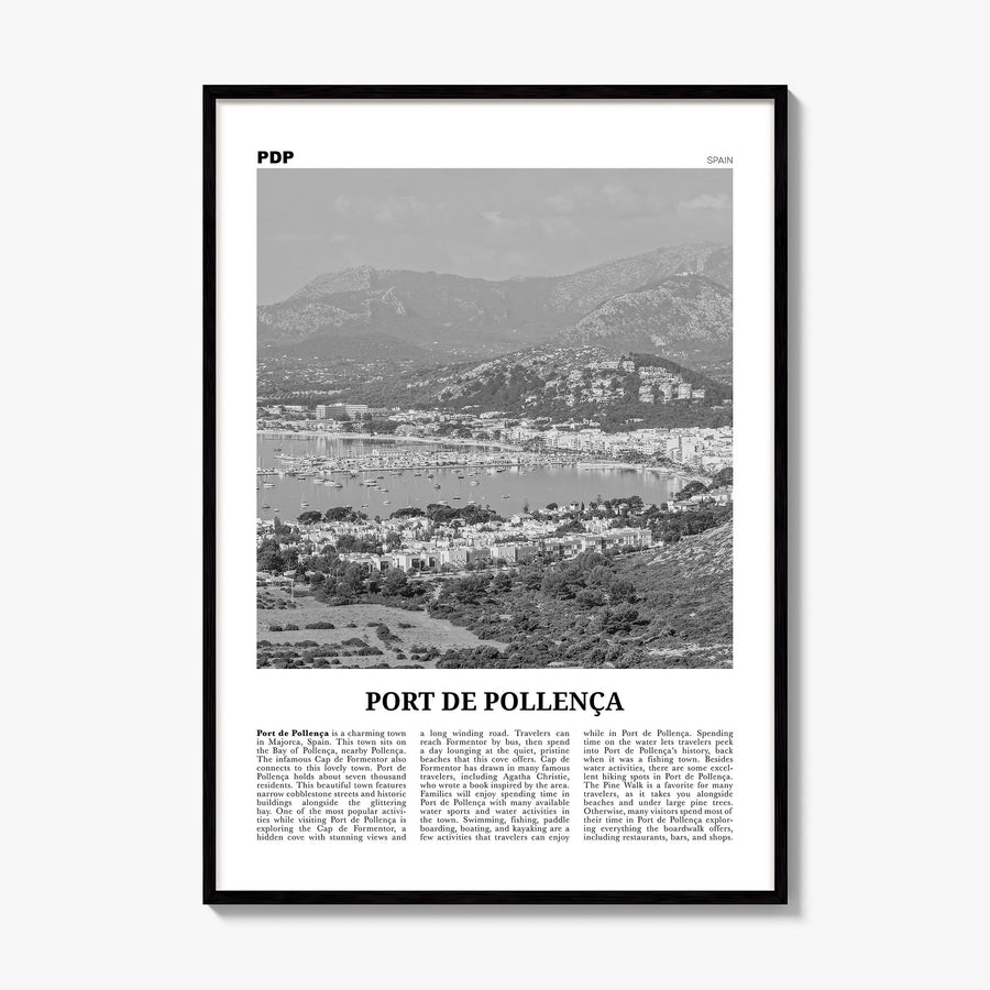 Port de Pollença Newspaper Poster, framed poster mockup