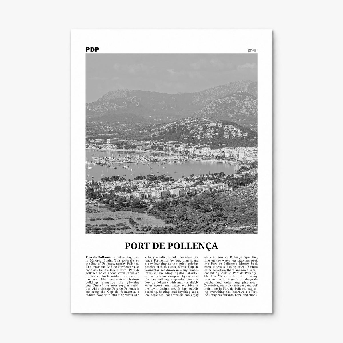 Port de Pollença Newspaper Poster, print only (unframed)