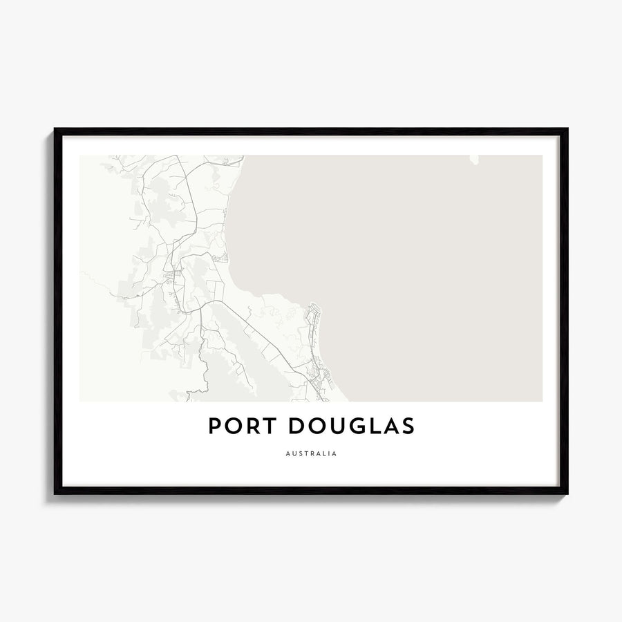 Port Douglas Map Poster, framed poster mockup