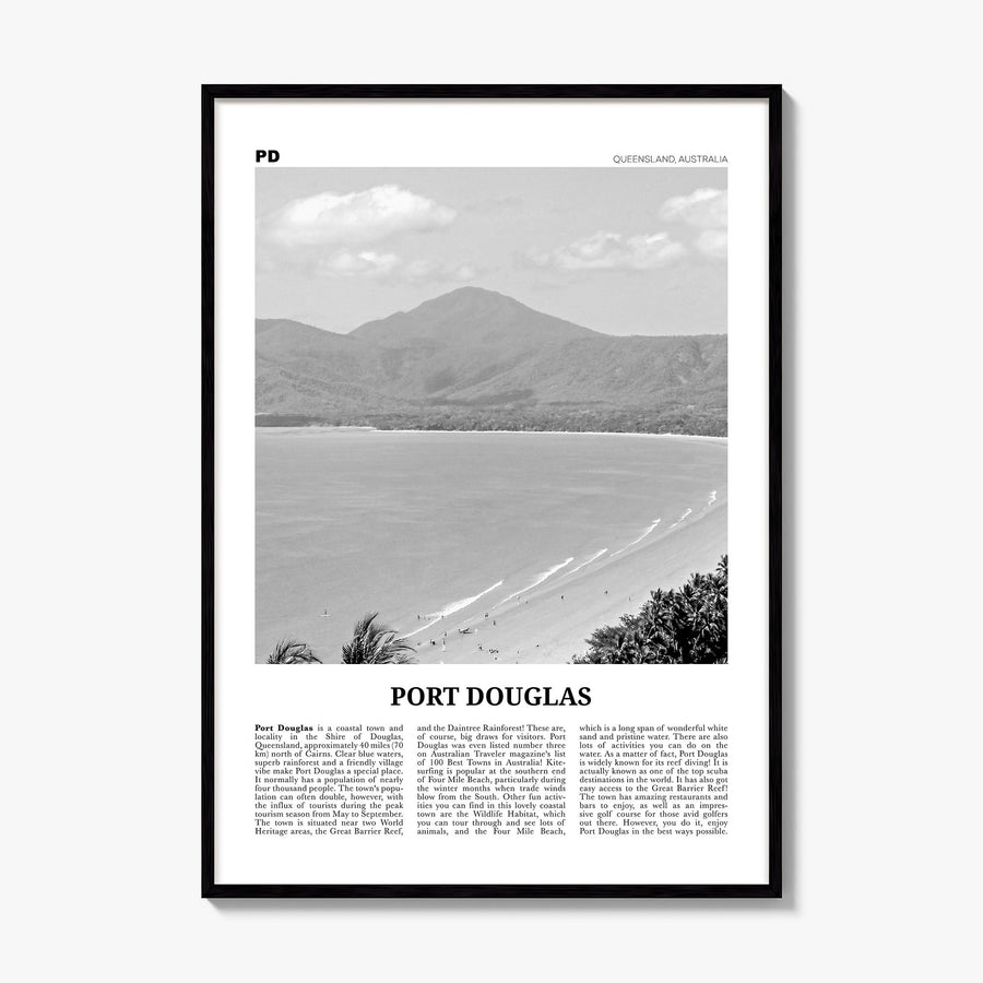 Port Douglas Newspaper Poster, framed poster mockup
