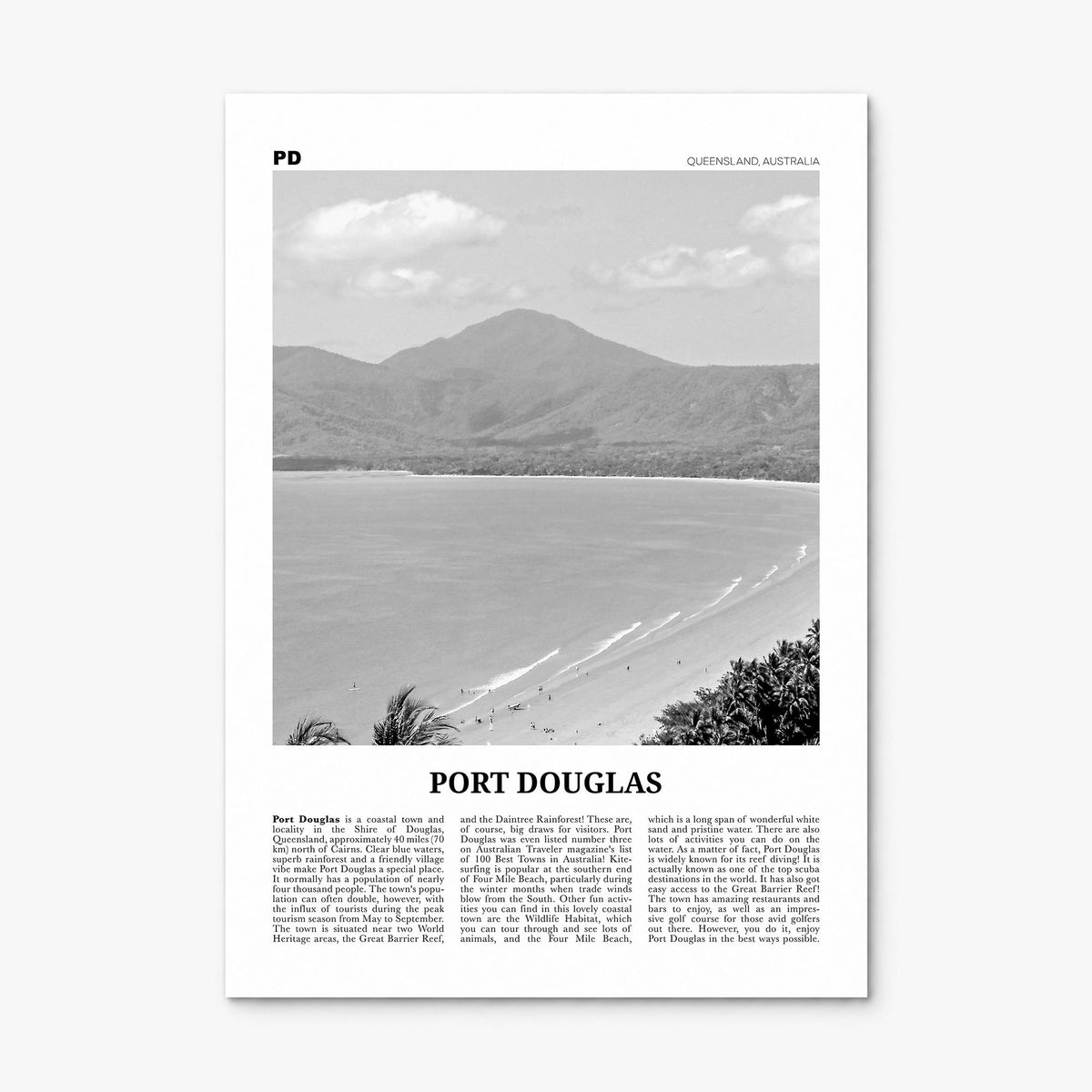 Port Douglas Newspaper Poster, print only (unframed)