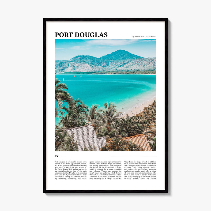 Port Douglas Travel Poster, framed poster mockup