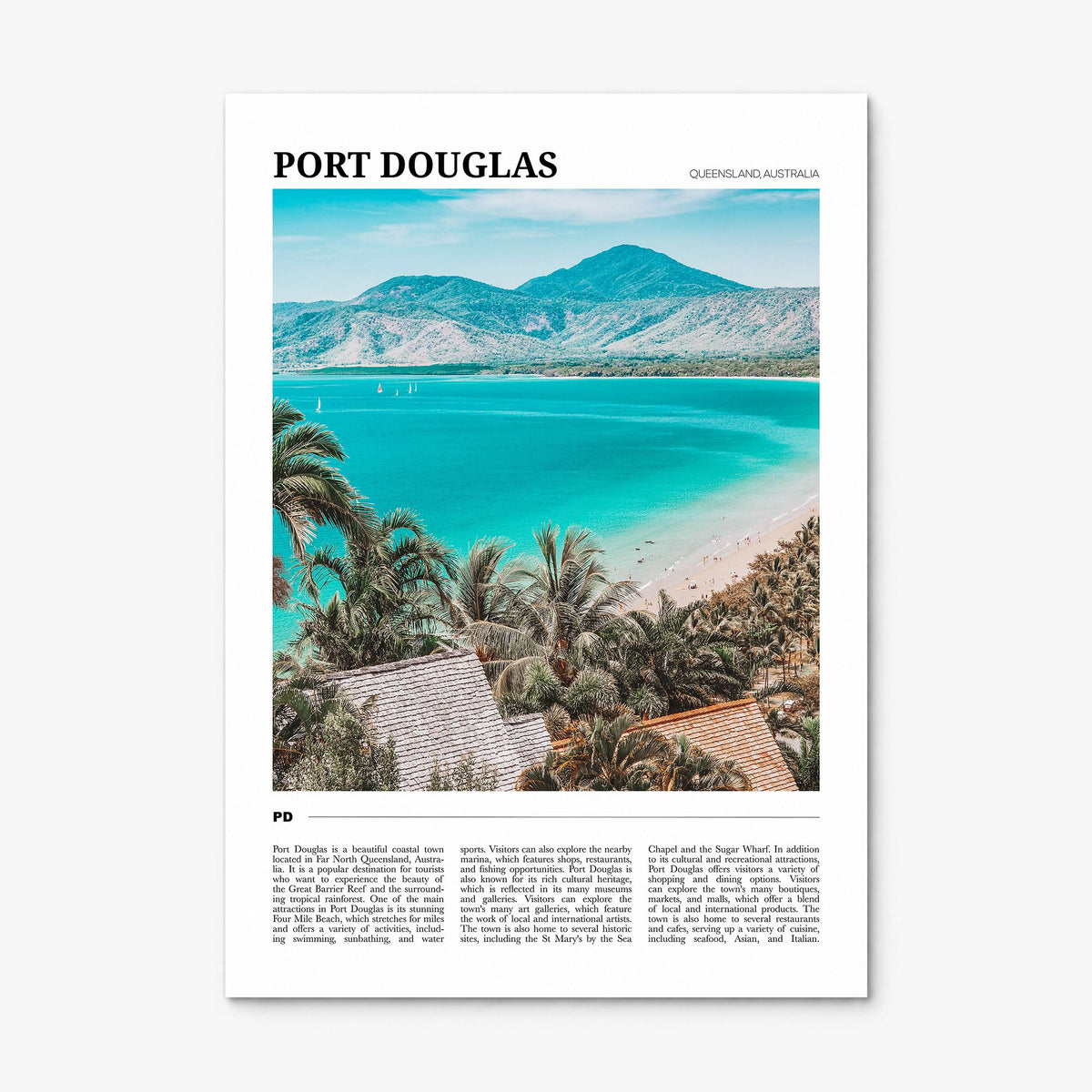 Port Douglas Travel Poster, print only (unframed)