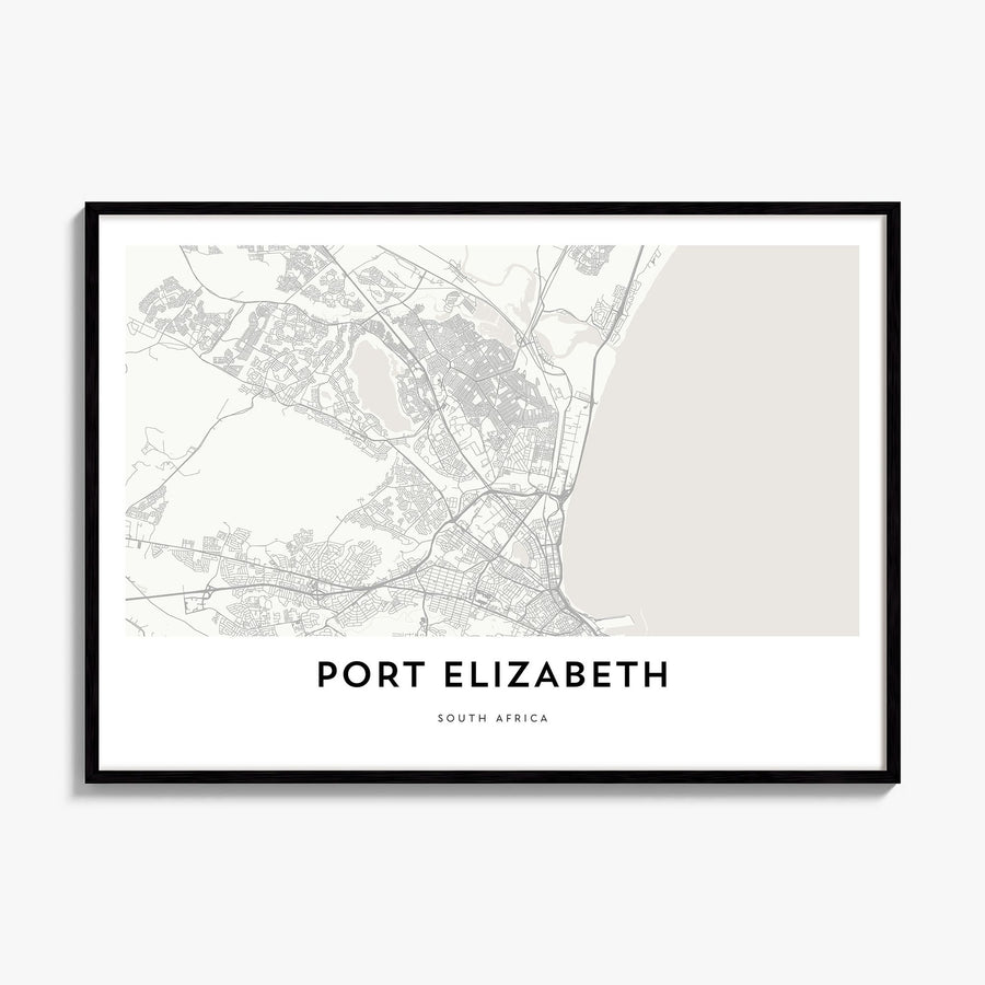 Port Elizabeth Map Poster, framed poster mockup
