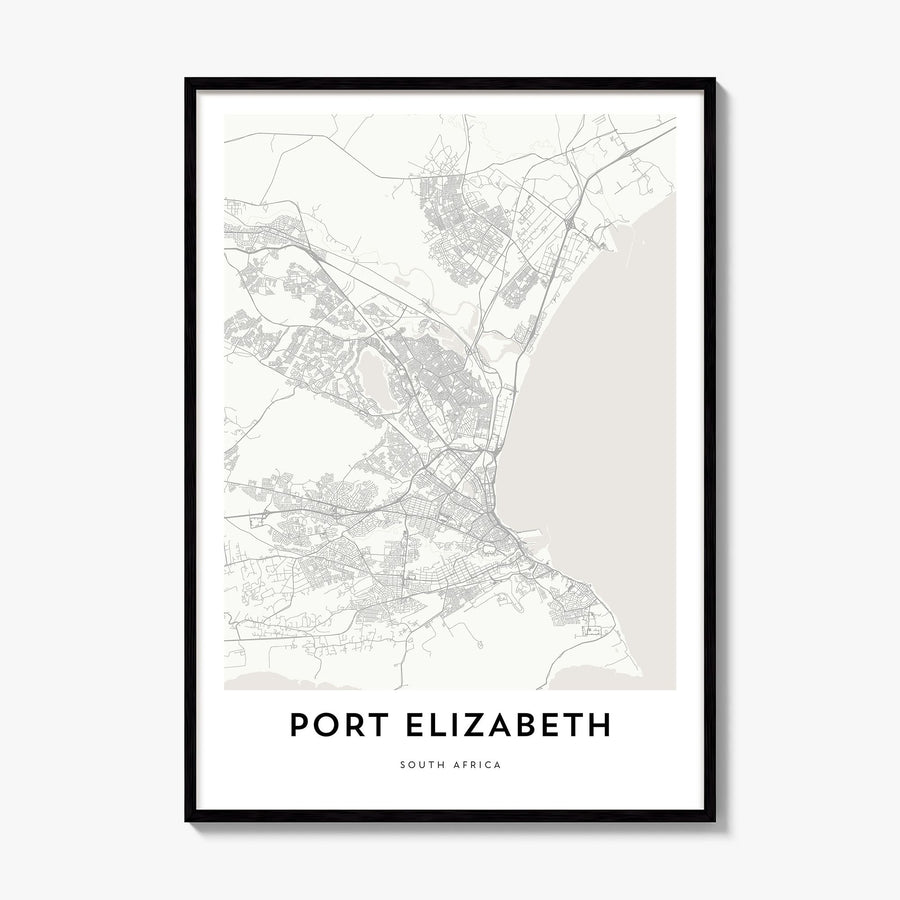 Port Elizabeth Map Poster, framed poster mockup