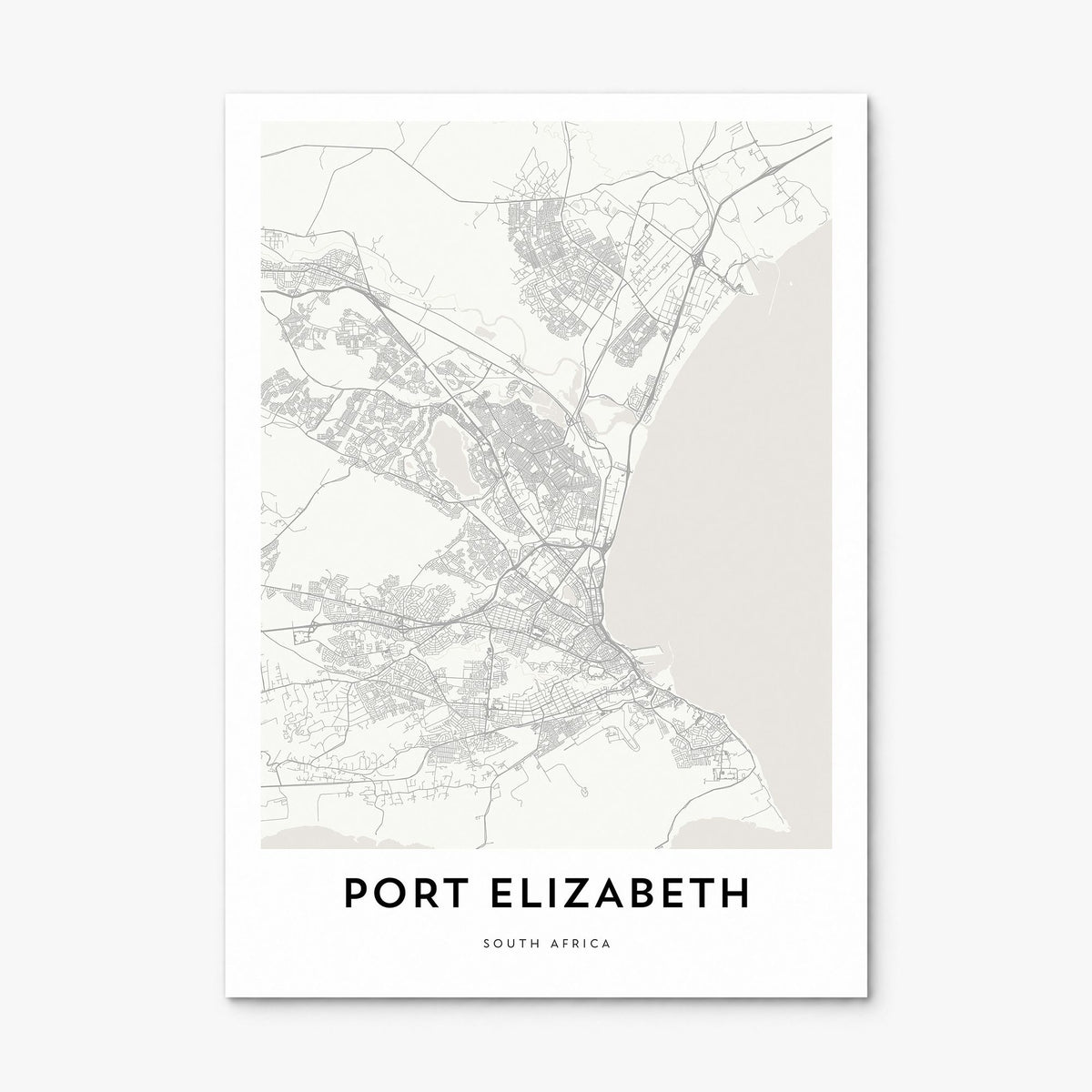 Port Elizabeth Map Poster, print only (unframed)