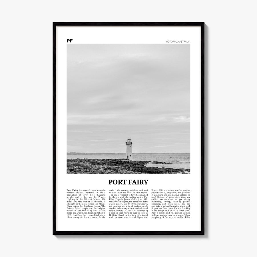 Port Fairy Newspaper Poster, framed poster mockup