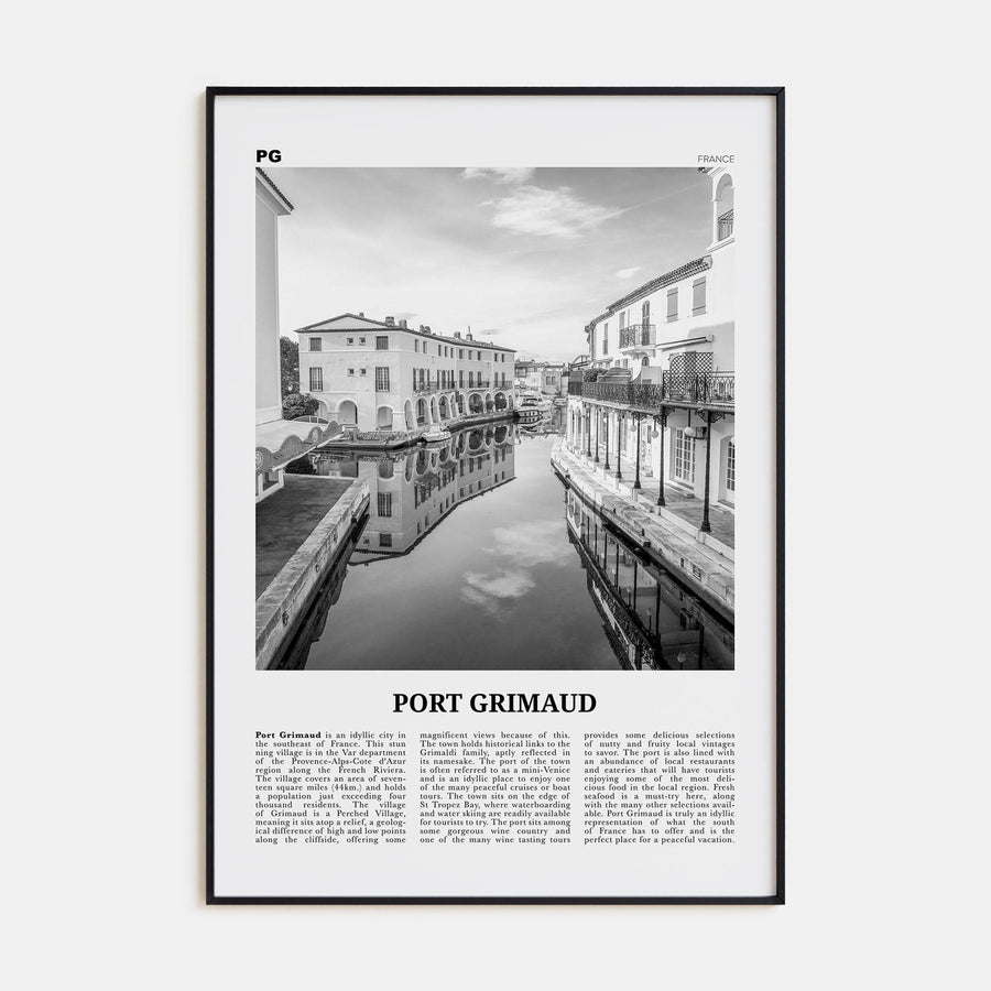 Port Grimaud Poster None / 8x12 in Nbourhood Travel B&W Poster