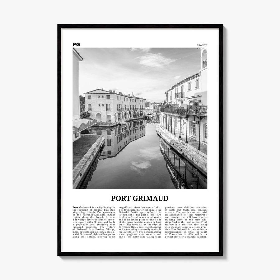 Port Grimaud Newspaper Poster, framed poster mockup