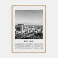 Port Louis Poster Natural Wood / 8x12 in Nbourhood Travel B&W Poster