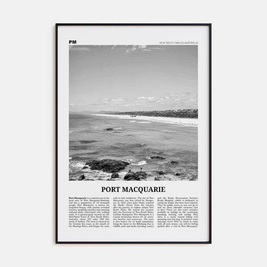 Port Macquarie Poster None / 8x12 in Nbourhood Travel B&W Poster