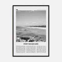 Port Macquarie Poster Black Wood / 8x12 in Nbourhood Travel B&W Poster