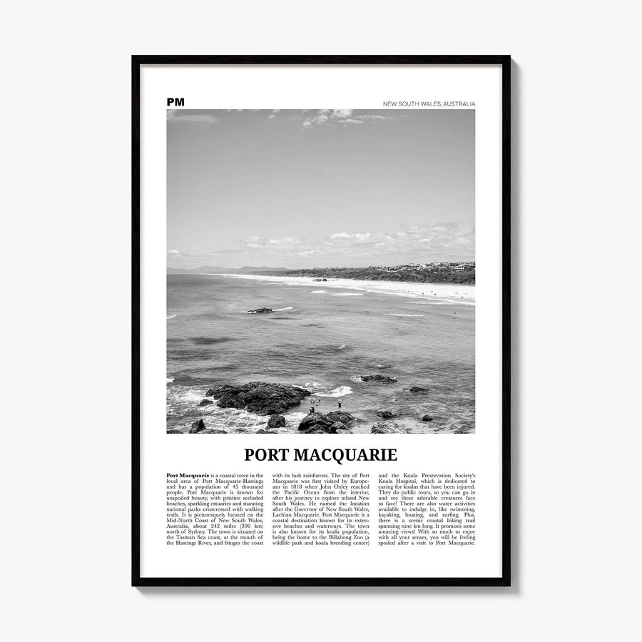 Port Macquarie Newspaper Poster, framed poster mockup