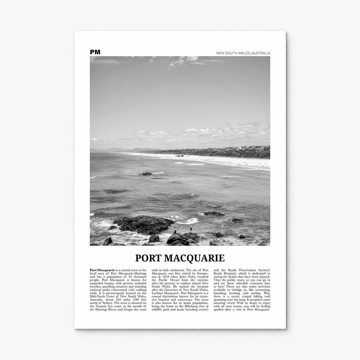 Port Macquarie Newspaper Poster, print only (unframed)