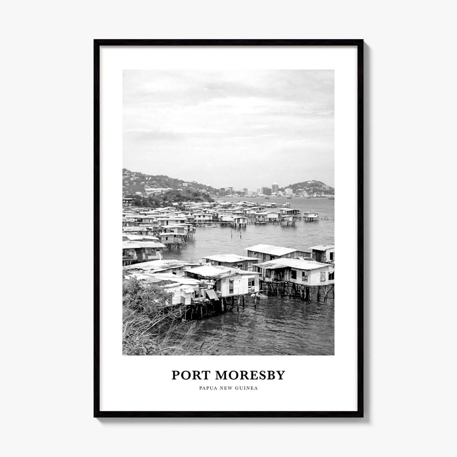 Port Moresby Classic Poster, framed poster mockup