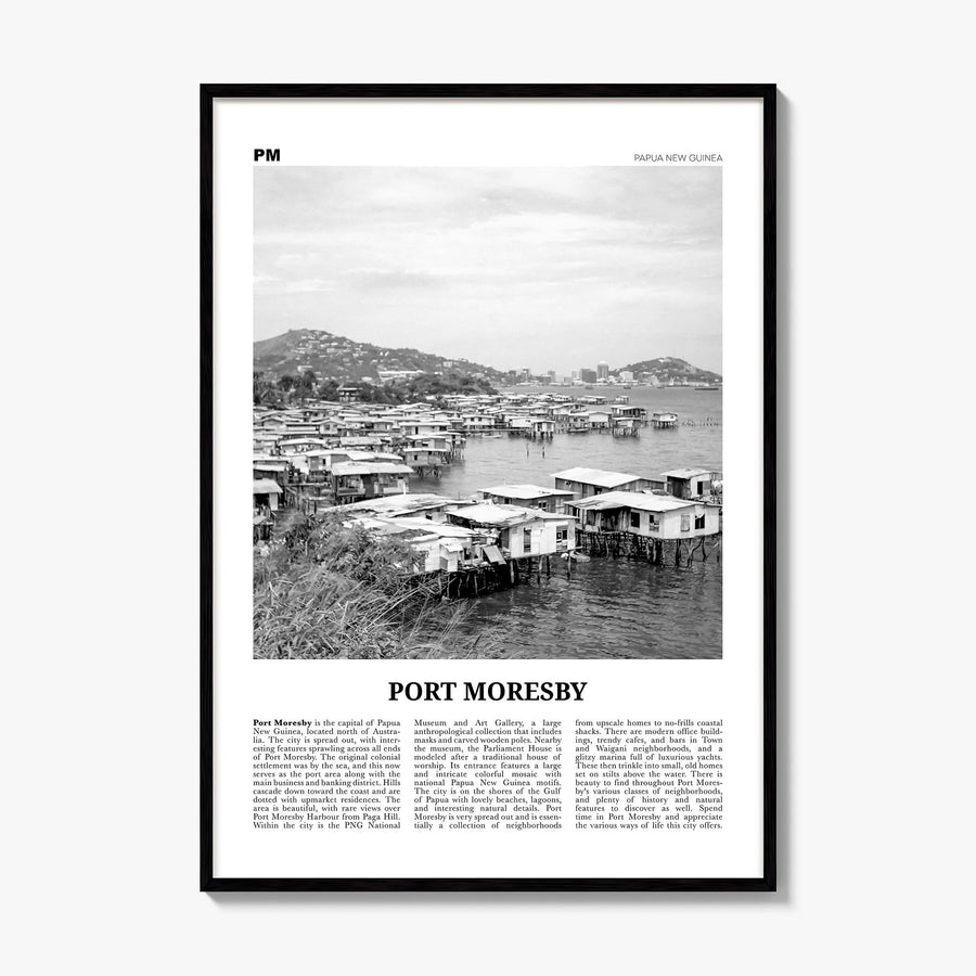 Port Moresby Newspaper Poster, framed poster mockup