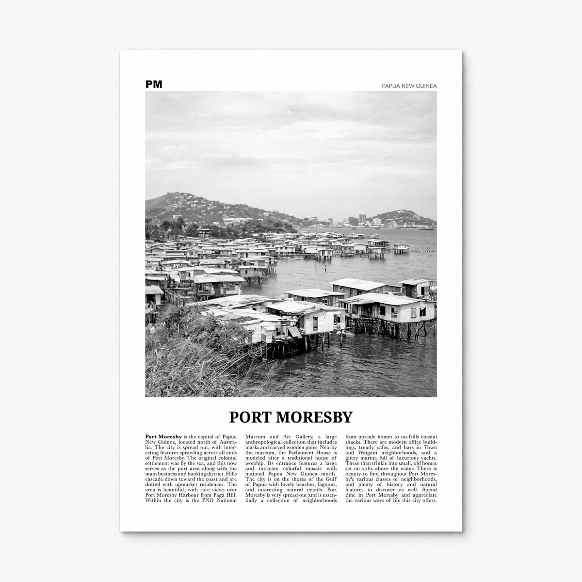 Port Moresby Newspaper Poster, print only (unframed)