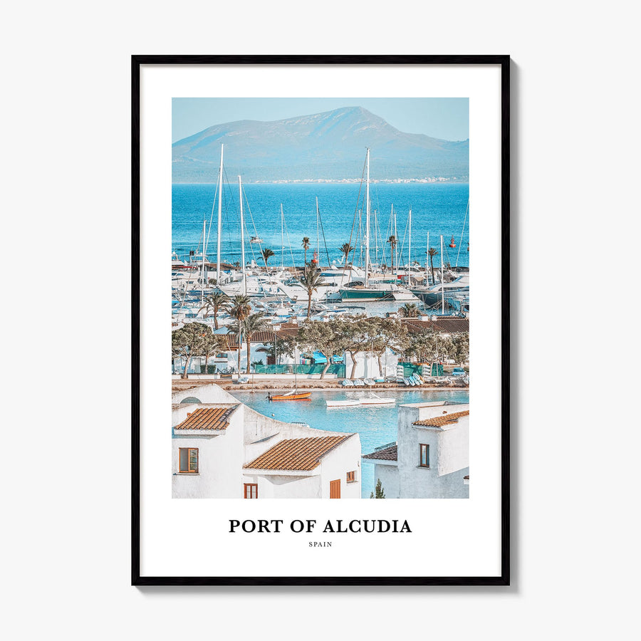 Port of Alcudia Classic Poster, framed poster mockup