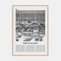 Port of Alcudia Poster Natural Wood / 8x12 in Nbourhood Travel B&W Poster