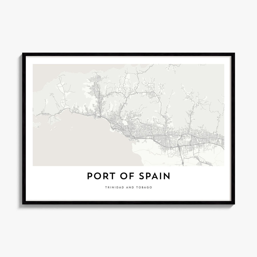Port of Spain Map Poster, framed poster mockup