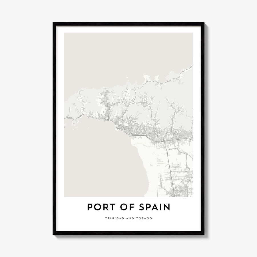 Port of Spain Map Poster, framed poster mockup
